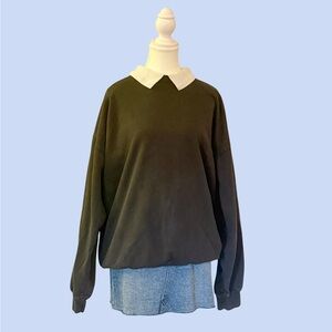 Brandy Melville Black Collared Sweatshirt